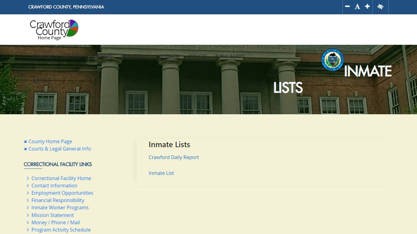 Inmate Lists - Crawford County, Pennsylvania
